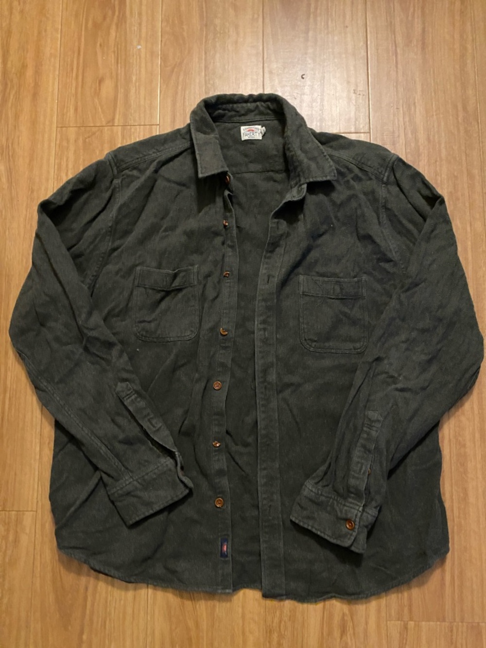 Faherty  Button-Up Shirt in Dark Gray